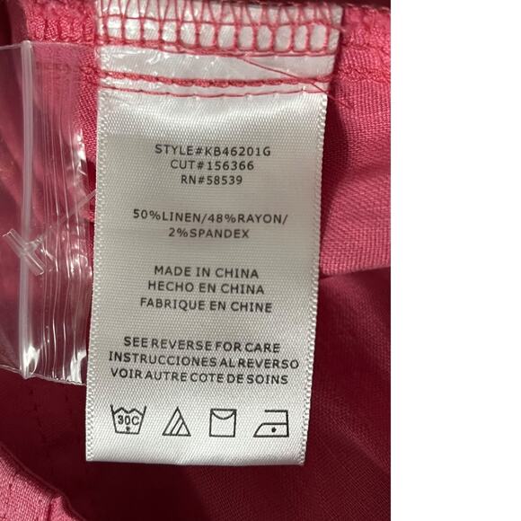 Kut from the Kloth pants Rosalie drawstring linen pink size 2X - Picture 6 of 8